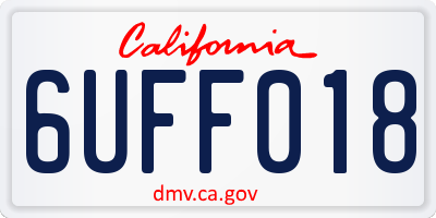CA license plate 6UFF018
