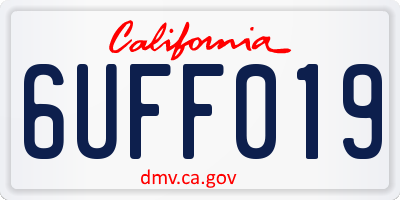 CA license plate 6UFF019