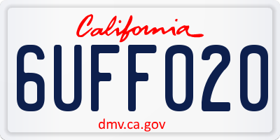 CA license plate 6UFF020