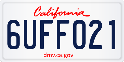 CA license plate 6UFF021