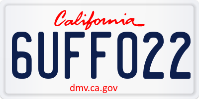 CA license plate 6UFF022