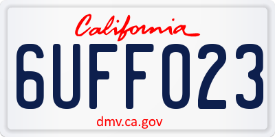 CA license plate 6UFF023