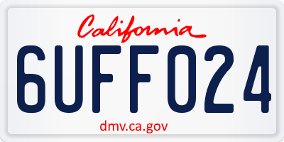 CA license plate 6UFF024
