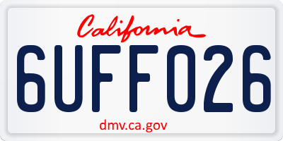 CA license plate 6UFF026