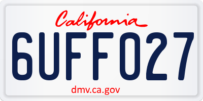 CA license plate 6UFF027