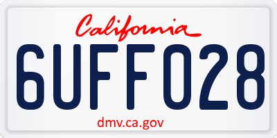 CA license plate 6UFF028