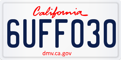 CA license plate 6UFF030