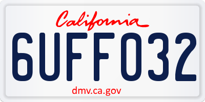 CA license plate 6UFF032