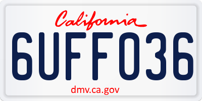 CA license plate 6UFF036