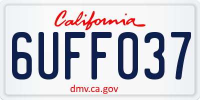CA license plate 6UFF037