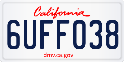 CA license plate 6UFF038