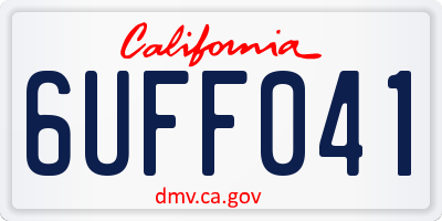 CA license plate 6UFF041