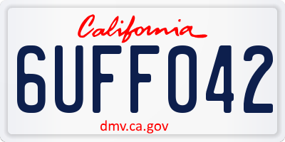 CA license plate 6UFF042