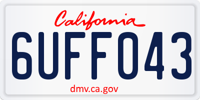 CA license plate 6UFF043