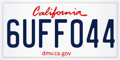 CA license plate 6UFF044