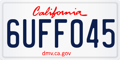 CA license plate 6UFF045