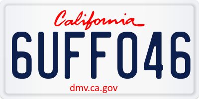 CA license plate 6UFF046