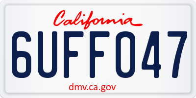 CA license plate 6UFF047