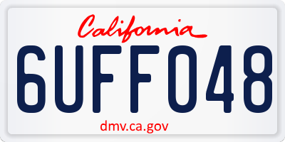 CA license plate 6UFF048