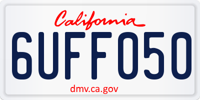 CA license plate 6UFF050