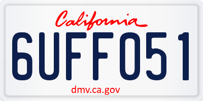 CA license plate 6UFF051