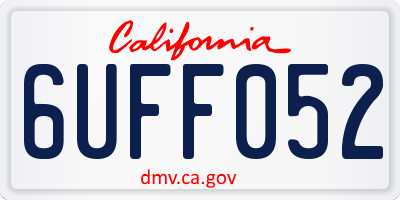 CA license plate 6UFF052