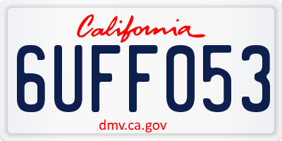 CA license plate 6UFF053