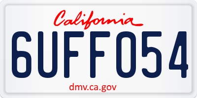 CA license plate 6UFF054