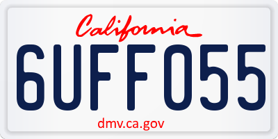CA license plate 6UFF055
