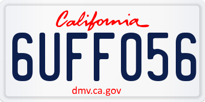 CA license plate 6UFF056