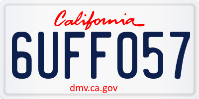 CA license plate 6UFF057