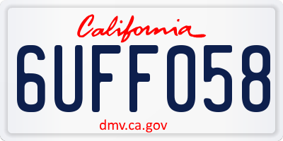 CA license plate 6UFF058