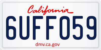 CA license plate 6UFF059