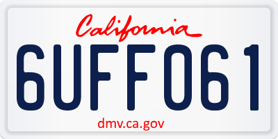 CA license plate 6UFF061