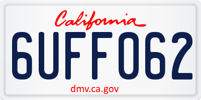 CA license plate 6UFF062