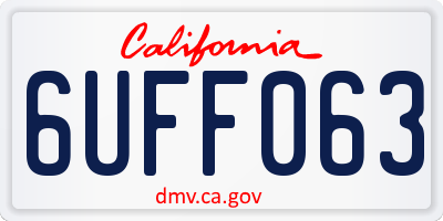CA license plate 6UFF063