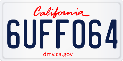 CA license plate 6UFF064
