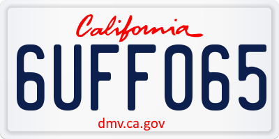 CA license plate 6UFF065