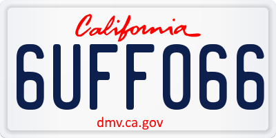 CA license plate 6UFF066