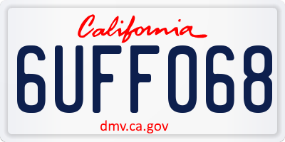 CA license plate 6UFF068