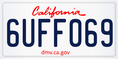 CA license plate 6UFF069