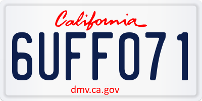 CA license plate 6UFF071