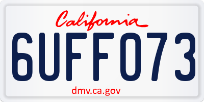 CA license plate 6UFF073