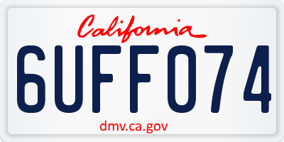 CA license plate 6UFF074