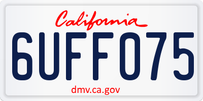 CA license plate 6UFF075