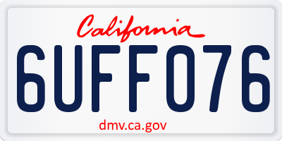 CA license plate 6UFF076
