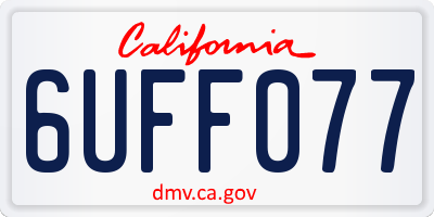 CA license plate 6UFF077
