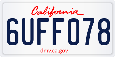 CA license plate 6UFF078