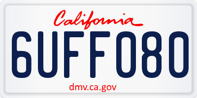 CA license plate 6UFF080