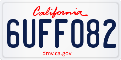 CA license plate 6UFF082